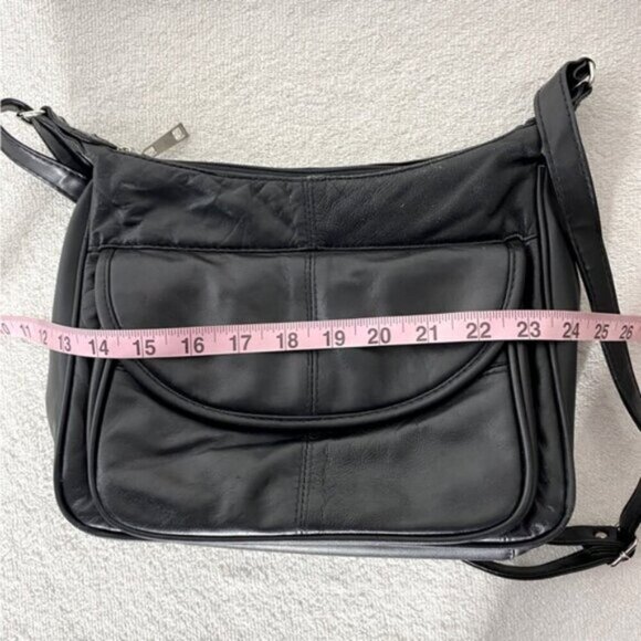 Vintage Bentley Black Leather Purse Shoulder Bag Handbag - Picture 11 of 14